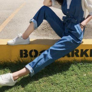 High waisted denim Jumpsuit